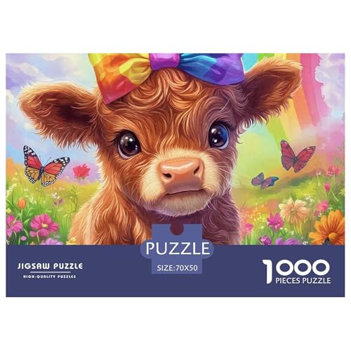 Puzzles Highland RinderPuzzle 1000 Teile Erwachsene Rätsel Cute Animals Impossible Puzzles Geschenke Für Männer Und Damen Für Erwachsene Und Kinder 70x50cm/1000pcs von TZOVPCDFA