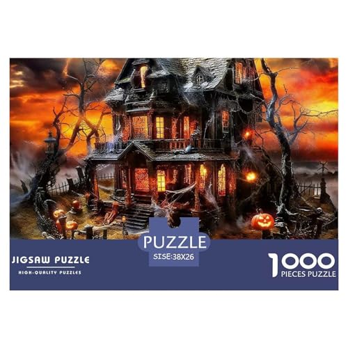 Puzzles Horror Schloss1000 Teile Puzzles Erwachsene Rätsel Halloween Geschicklichkeitsspiel Für Die Ganze Familie Geschenke Für Männer Und Damen Für Erwachsene Und Kinder 38x26cm/1000pcs von TZOVPCDFA