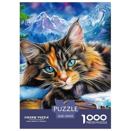 Puzzles Katze1000 Teile Puzzles Erwachsene Rätsel Cute Animal Theme Geschicklichkeitsspiel Für Die Ganze Familie Dekorieren Sie Puzzles Für Erwachsene Und Kinder 70x50cm/1000pcs von TZOVPCDFA