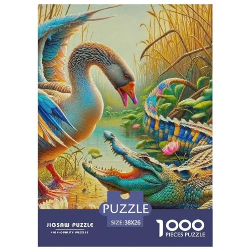 Puzzles Krokodil1000 Teile Puzzles Erwachsene Rätsel Marsh Animals Geschicklichkeitsspiel Für Die Ganze Familie Home Dekoration Für Erwachsene Und Kinder 38x26cm/1000pcs von TZOVPCDFA
