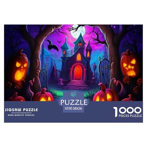 Puzzles Kürbis Schloss1000 Teile Puzzles Erwachsene Rätsel Halloween Geschicklichkeitsspiel Für Die Ganze Familie Geschenke Für Männer Und Damen Für Erwachsene Und Kinder Ab 14 Jahren 38x26cm/1000pcs von TZOVPCDFA