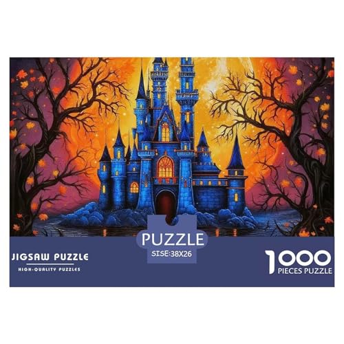 Puzzles Kürbis Schloss1000 Teile Puzzles Erwachsene Rätsel Halloween Geschicklichkeitsspiel Für Die Ganze Familie Home Dekoration Für Erwachsene Und Kinder 38x26cm/1000pcs von TZOVPCDFA