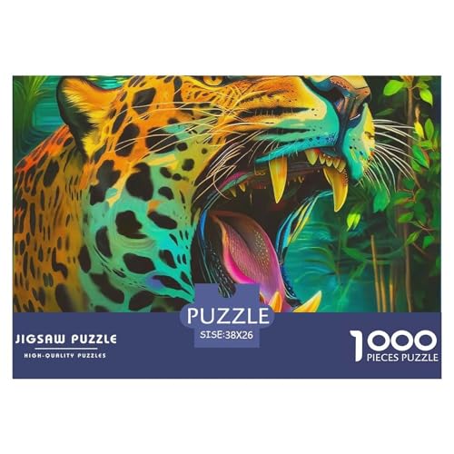 Puzzles Leopard1000 Teile Puzzles Erwachsene Rätsel Wildlife Theme Geschicklichkeitsspiel Für Die Ganze Familie Geschenke Für Männer Und Damen Für Erwachsene Und Kinder 38x26cm/1000pcs von TZOVPCDFA