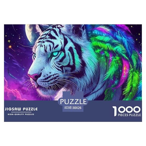 Puzzles Tiger1000 Teile Erwachsene Animal Theme Geschicklichkeitsspiel Für Die Ganze Familie Home Dekoration Für Erwachsene Und Kinder Ab 14 Jahren 38x26cm von TZOVPCDFA