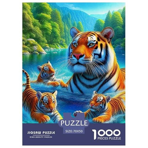 Puzzles Tiger1000 Teile Erwachsene Rätsel Animal Theme Geschicklichkeitsspiel Für Die Ganze Familie Geschenke Für Männer Und Damen Für Erwachsene Und Kinder Ab 14 Jahren 70x50cm/1000pcs von TZOVPCDFA
