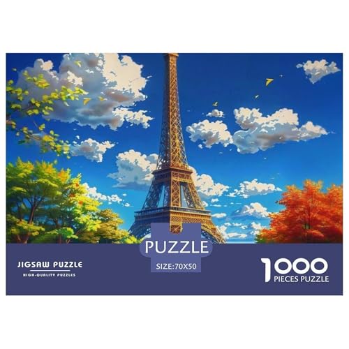 Rätsel Eiffelturm1000 Teile Erwachsene Great Architecture Klassische Home Dekoration Für Erwachsene Und Kinder Ab 14 Jahren 70x50cm von TZOVPCDFA