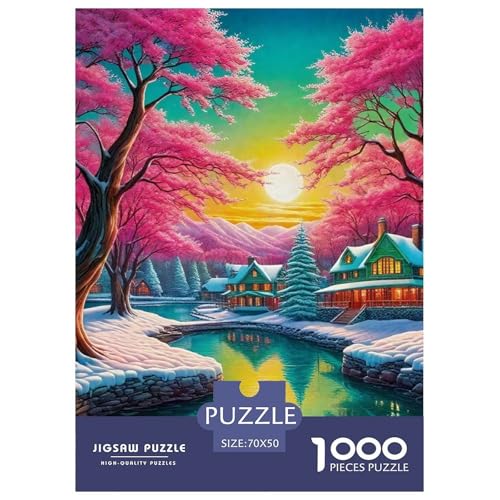 Rätsel Ferienhaus1000 Teile Erwachsene Rätsel Landscape Theme Geschicklichkeitsspiel Für Die Ganze Familie Geschenke Für Männer Und Damen Für Erwachsene Und Kinder Ab 14 Jahren 70x50cm/1000pcs von TZOVPCDFA