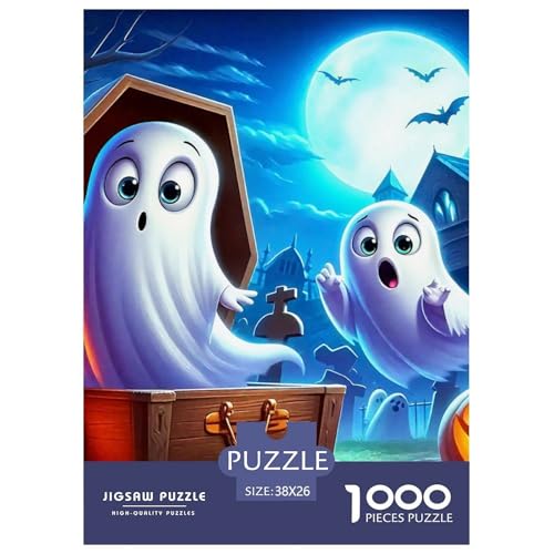 Rätsel Geist und Kürbis1000 Teile Puzzles Erwachsene Rätsel Halloween Impossible Puzzles Home Dekoration Für Erwachsene Und Kinder 38x26cm/1000pcs von TZOVPCDFA