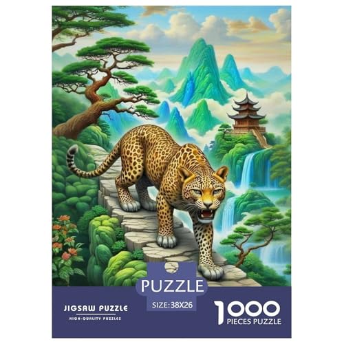 Rätsel Leopard1000 Teile Erwachsene Animal Theme Klassische Home Dekoration Für Erwachsene Und Kinder 38x26cm von TZOVPCDFA
