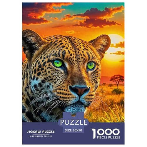 Rätsel Leopard1000 Teile Erwachsene Wildlife Theme Klassische Home Dekoration Für Erwachsene Und Kinder Ab 14 Jahren 70x50cm von TZOVPCDFA