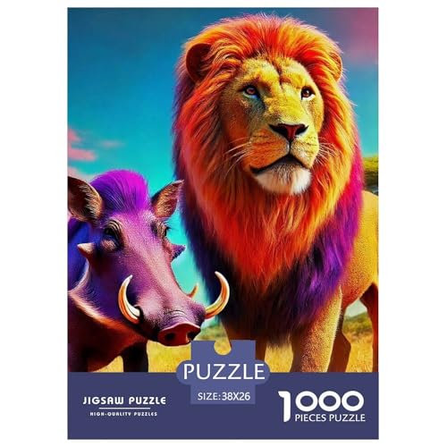 Rätsel Löwen1000 Teile Erwachsene Animal Theme Geschicklichkeitsspiel Für Die Ganze Familie Geschenke Für Männer Und Damen Für Erwachsene Und Kinder Ab 14 Jahren 38x26cm von TZOVPCDFA
