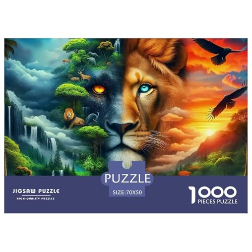 Rätsel Löwen1000 Teile Puzzles Erwachsene Rätsel Wildlife Theme Impossible Puzzles Home Dekoration Für Erwachsene Und Kinder 70x50cm/1000pcs von TZOVPCDFA