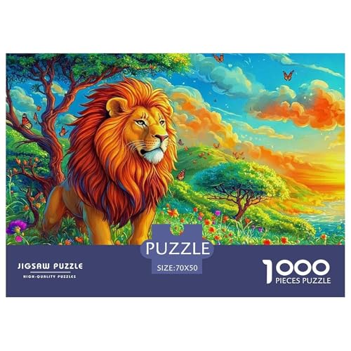 Rätsel Löwen1000 Teile Puzzles Erwachsene Wildlife Theme Impossible Dekorieren Sie Für Erwachsene Und Kinder Ab 14 Jahren 70x50cm von TZOVPCDFA