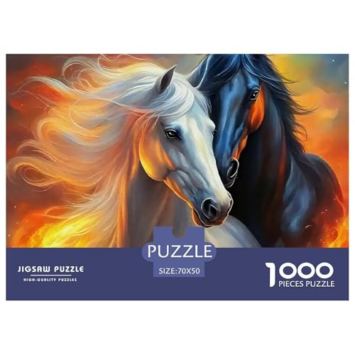 Rätsel Pferd1000 Teile Puzzles Erwachsene Beautiful Steed Klassische Dekorieren Sie Für Erwachsene Und Kinder Ab 14 Jahren 70x50cm von TZOVPCDFA