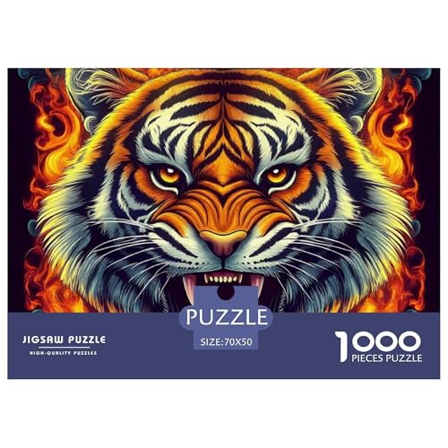 Rätsel Tiger1000 Teile Erwachsene Animal Theme Klassische Rätsel Geschenke Für Männer Und Damen Für Erwachsene Und Kinder 70x50cm von TZOVPCDFA