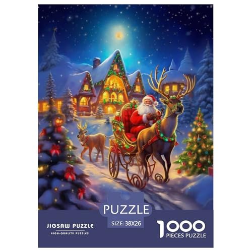 Rätsel Weihnachtsmann Dorf1000 Teile Erwachsene Winter Scene Klassische Rätsel Geschenke Für Männer Und Damen Für Erwachsene Und Kinder 38x26cm von TZOVPCDFA