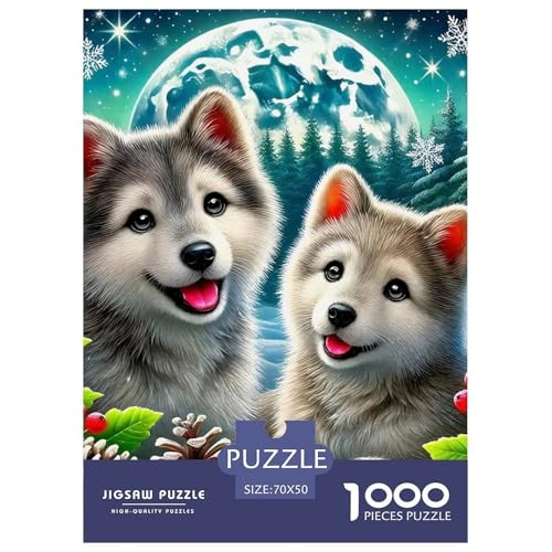 Rätsel Wolf Junge1000 Teile Erwachsene Animal Theme Klassische Rätsel Geschenke Für Männer Und Damen Für Erwachsene Und Kinder 70x50cm von TZOVPCDFA