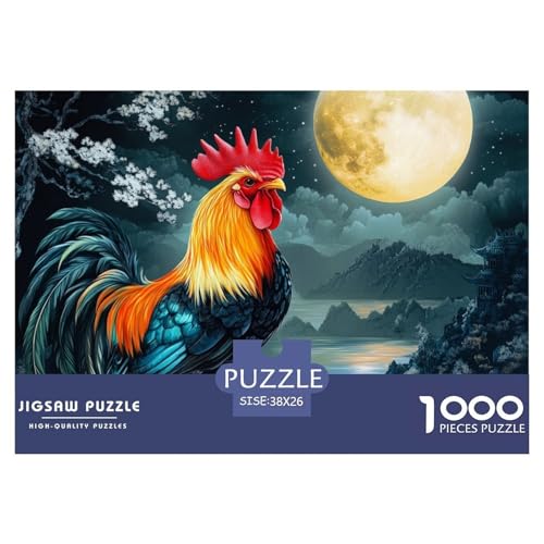 Rooster – Puzzle 1000 Teile, Geschicklichkeitsspiel Für Die Ganze Familie, Buntes Legespiel, Erwachsenenpuzzle Ab 14 Jahren（Poultry） 38x26cm/1000pcs von TZOVPCDFA