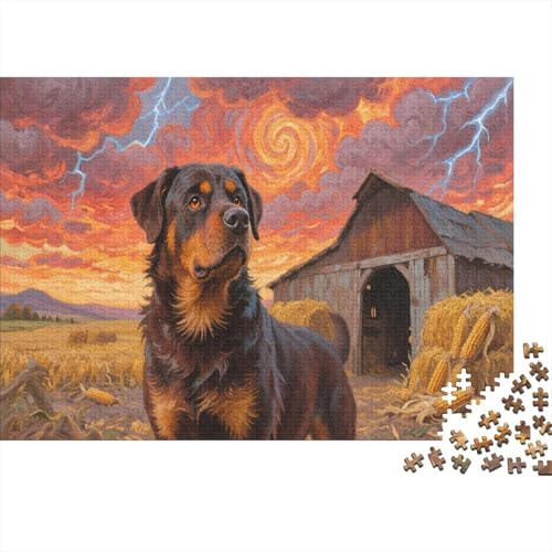 Rottweiler Puzzle 1000 Teile Pragser Erwachsene Der Fanger im Rogen Farbpuzzle Für Die Ganze Familie Wohndekoration 1000pcs (75x50cm) von TZOVPCDFA