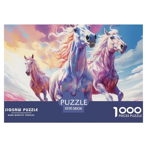Running StalLöwen– Puzzle 1000 Teile, Geschicklichkeitsspiel Für Die Ganze Familie, Buntes Legespiel, Erwachsenenpuzzle Ab 14 Jahren（Colorful Paintings） 38x26cm/1000pcs von TZOVPCDFA