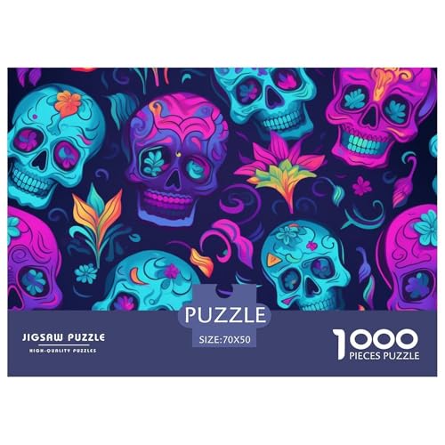 Schädel– Puzzle 1000 Teile, Geschicklichkeitsspiel Für Die Ganze Familie, Buntes Legespiel, Erwachsenenpuzzle Ab 14 Jahren（Undead Art） 70x50cm/1000pcs von TZOVPCDFA