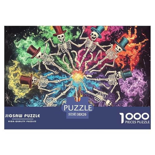 SchädelPuzzle 1000 Teile ErwachseneKühle Knochen Puzzle Erwachsene 1000 Teile Geschenkideen 38x26cm/1000pcs von TZOVPCDFA