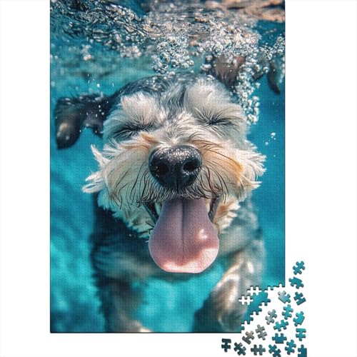 Schnauzer Puzzle 1000 Teile Schwer Puzzle Spielzeug Lernspiel Impossible Herausforderung Spielzeug Für Erwachsene Und Kinder Ab 14 Jahren 1000pcs (75x50cm) von TZOVPCDFA