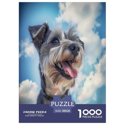 Schnauzer Puzzle 1000 Teile Schwer Puzzle Spielzeug Pädagogisches Spiel Impossible Herausforderungsspielzeug Für Erwachsene Und Kinder Ab 12 Jahren 38x26cm/1000pcs von TZOVPCDFA