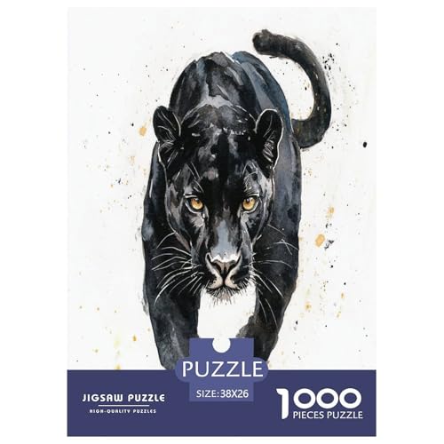 Schwarze Panther Puzzle 1000-teilige Schwer Puzzle Spielzeug Pädagogisches Spiel Impossible Herausforderungsspielzeug Für Erwachsene Kinder 38x26cm/1000pcs von TZOVPCDFA