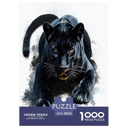 Schwarze Panther Puzzles 1000 Teile Schwer Puzzle Spielzeug Pädagogisches Spiel Impossible Herausforderungsspielzeug Für Erwachsene Und Kinder Ab 14 Jahren 38x26cm/1000pcs von TZOVPCDFA