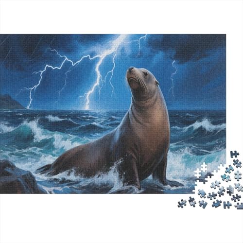 Seelöwe Puzzle 1000 Teile Erwachsene Meerestier Farbpuzzle Geschicklichkeitsspiel Für Die Ganze Familie Wohndekoration 1000pcs (75x50cm) von TZOVPCDFA