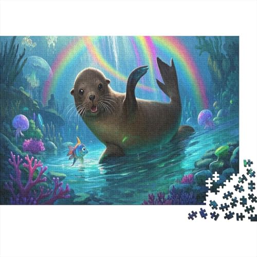 Seelöwe Puzzle 1000 Teile Puzzle Erwachsene UndKinder Ab Süße Tiere Farbpuzzle Farbenfrohes Legespiel Für Die Ganze Familie Wohndekoration 1000pcs (75x50cm) von TZOVPCDFA