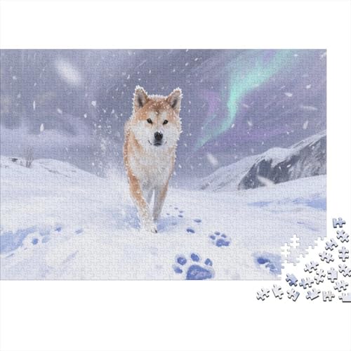 Shiba Inu Puzzle 1000 Teile Erwachsene Süße Tiere Farbpuzzle Geschicklichkeitsspiel Für Die Ganze Familie Wohndekoration 1000pcs (75x50cm) von TZOVPCDFA
