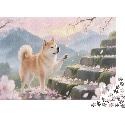 Shiba InuPuzzles 1000 Teile Erwachsene Süße Tiere Farbpuzzle Geschicklichkeitsspiel Für Die Ganze Familie Wohndekoration 1000pcs (75x50cm) von TZOVPCDFA