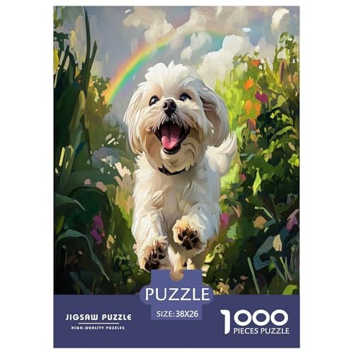 Shih Tzu Puzzle 1000-teilige Schwer Puzzle Spielzeug Lernspiel Impossible Herausforderung Spielzeug Für Erwachsene Und Kinder in Bewährter 38x26cm/1000pcs von TZOVPCDFA