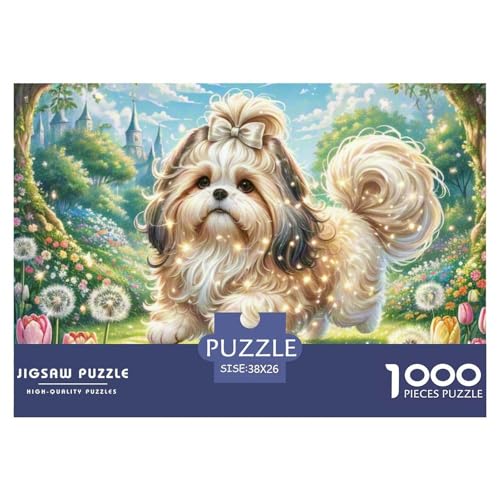 Shih Tzu1000 Teile, Premium Quality, Für Erwachsene Und Kinder Ab 12 Jahren Puzzle, Farbig （Cute Animals） 38x26cm/1000pcs von TZOVPCDFA