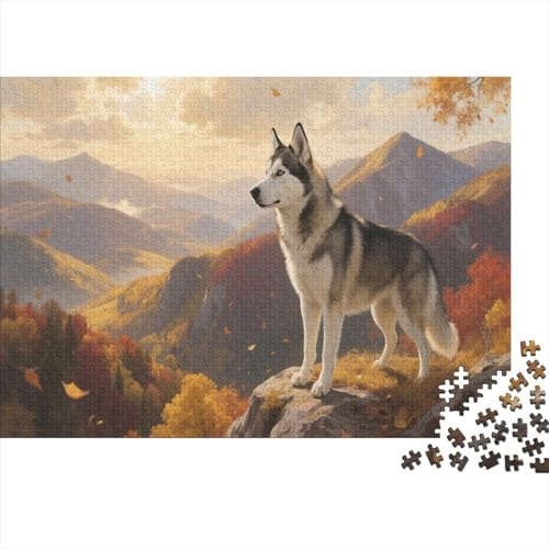 Sibirischer Husky Puzzle 1000 Teile Erwachsene UndKinder Ab Alpen Farbpuzzle Geschicklichkeitsspiel Für Die Ganze Familie Wohndekoration 1000pcs (75x50cm) von TZOVPCDFA
