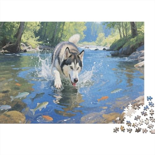 Sibirischer Husky Puzzle 1000 Teile Erwachsene UndKinder Ab Kleiner Stromfluss ImpossiblePuzzle Geschicklichkeitsspiel Wohndekoration 1000pcs (75x50cm) von TZOVPCDFA