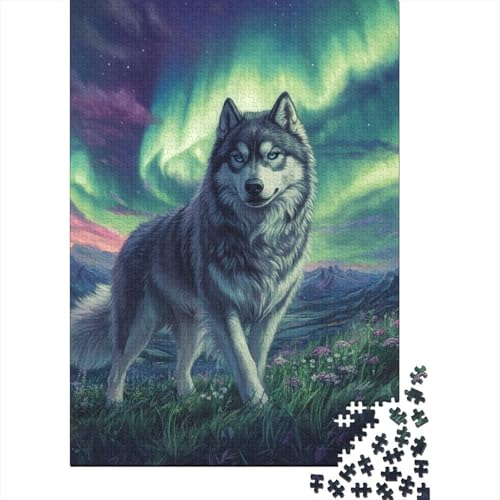 Sibirischer Husky Puzzle 1000 Teile Schwer Puzzle Spielzeug Pädagogisches Spiel Impossible Herausforderung Spielzeug Für Erwachsene Und Kinder in Bewährter 1000pcs (75x50cm) von TZOVPCDFA