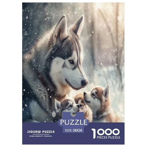 Sibirischer HuskyPuzzle 1000-teilige Schwer Puzzle Spielzeug Pädagogisches Spiel Impossible Herausforderung Spielzeug Für Erwachsene Und Kinder in Bewährter 38x26cm/1000pcs von TZOVPCDFA