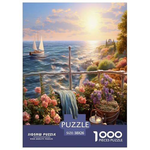 Sonnenuntergang über dem Hafen Puzzle 1000 Teile Schwer Puzzle Spielzeug Lernspiel Impossible Herausforderungsspielzeug Für Erwachsene Kinder 38x26cm/1000pcs von TZOVPCDFA