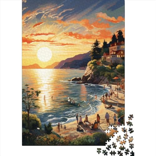 Sonnenuntergang über der Bucht Puzzles 1000 Teile Schwer Puzzle Spielzeug Lernspiel Impossible Herausforderung Spielzeug Für Erwachsene Und Kinder Ab 14 Jahren 1000pcs (75x50cm) von TZOVPCDFA