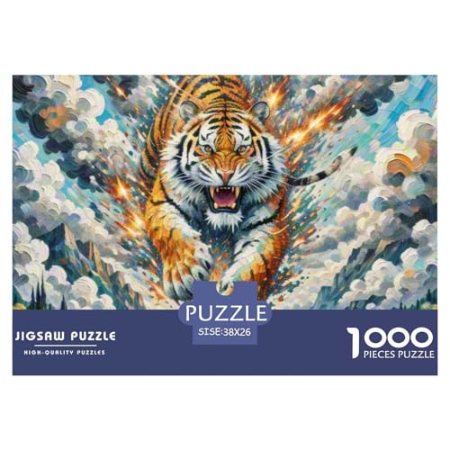 Tiger– Puzzle 1000 Teile, Geschicklichkeitsspiel Für Die Ganze Familie, Buntes Legespiel, Erwachsenenpuzzle Ab 14 Jahren（Jungle Animals） 38x26cm/1000pcs von TZOVPCDFA