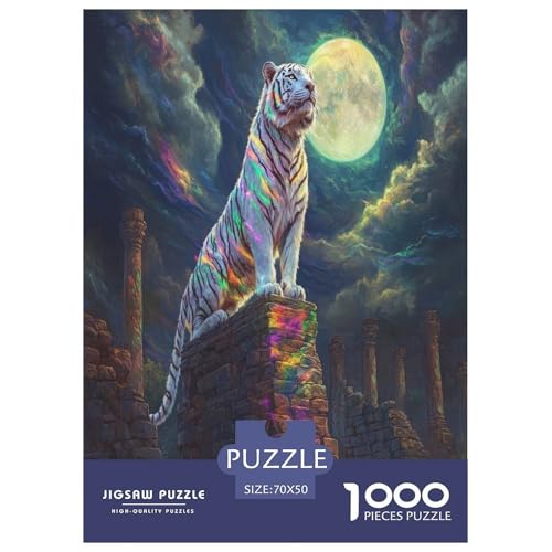 Tiger Puzzle 1000-teilige Schwer Puzzle Spielzeug Pädagogisches Spiel Impossible Herausforderungsspielzeug Für Erwachsene Und Kinder Ab 14 Jahren 70x50cm/1000pcs von TZOVPCDFA