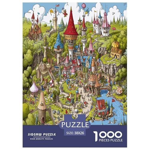 Vergnügungspark Puzzles 1000 Teile Schwer Puzzle Spielzeug Lernspiel Impossible Herausforderung Spielzeug Für Erwachsene Kinder 38x26cm/1000pcs von TZOVPCDFA
