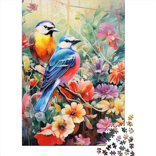 Vögel und Blumen Puzzle 1000-teilige Schwer Puzzle Spielzeug Pädagogisches Spiel Impossible Herausforderungsspielzeug Für Erwachsene Und Kinder Ab 14 Jahren 1000pcs (75x50cm) von TZOVPCDFA