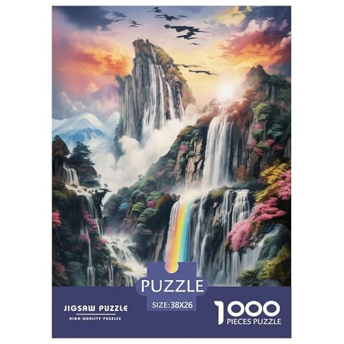 Wasserfall Wunderland Puzzle 1000 Teile Schwer Puzzle Spielzeug Lernspiel Impossible Herausforderungsspielzeug Für Erwachsene Und Kinder Ab 14 Jahren 38x26cm/1000pcs von TZOVPCDFA