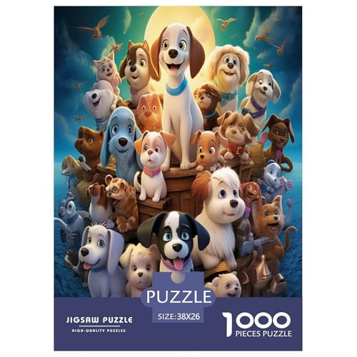 Welpen Puzzle 1000 Teile Schwer Puzzle Spielzeug Pädagogisches Spiel Impossible Herausforderung Spielzeug Für Erwachsene Und Kinder Ab 14 Jahren 38x26cm/1000pcs von TZOVPCDFA