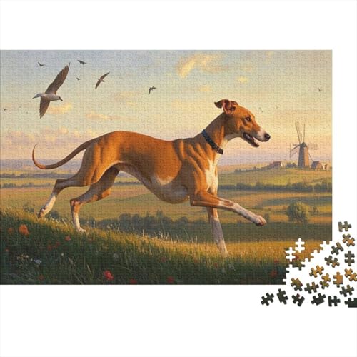 Whippet Puzzle 1000 Teile Puzzle Erwachsene UndKinder Ab ländliche Landschaft Farbpuzzle Farbenfrohes Legespiel Für Die Ganze Familie Wohndekoration 1000pcs (75x50cm) von TZOVPCDFA