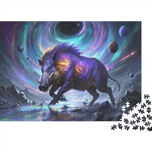 Wildschwein Puzzle 1000 Teile Pragser Puzzle Für Erwachsene schwarzes Loch Farbpuzzle Jigsaw Puzzle Für Die Ganze Familie Wohndekoration 1000pcs (75x50cm) von TZOVPCDFA